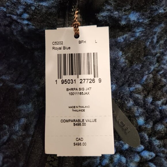 COACH Signature Sherpa Full Zip Jacket - Size L - Picture 2 of 6